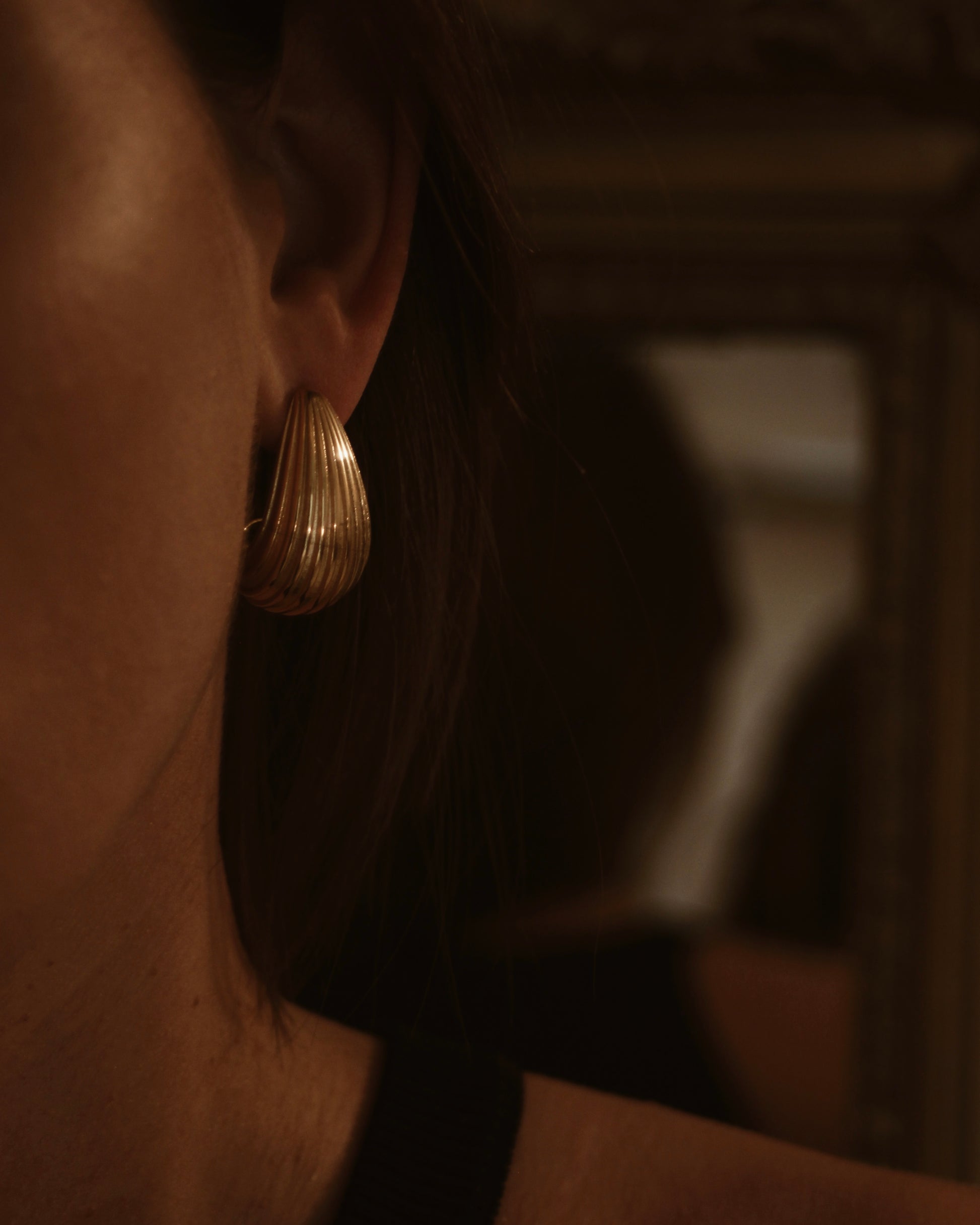 Boucles d'oreilles gouttes striées