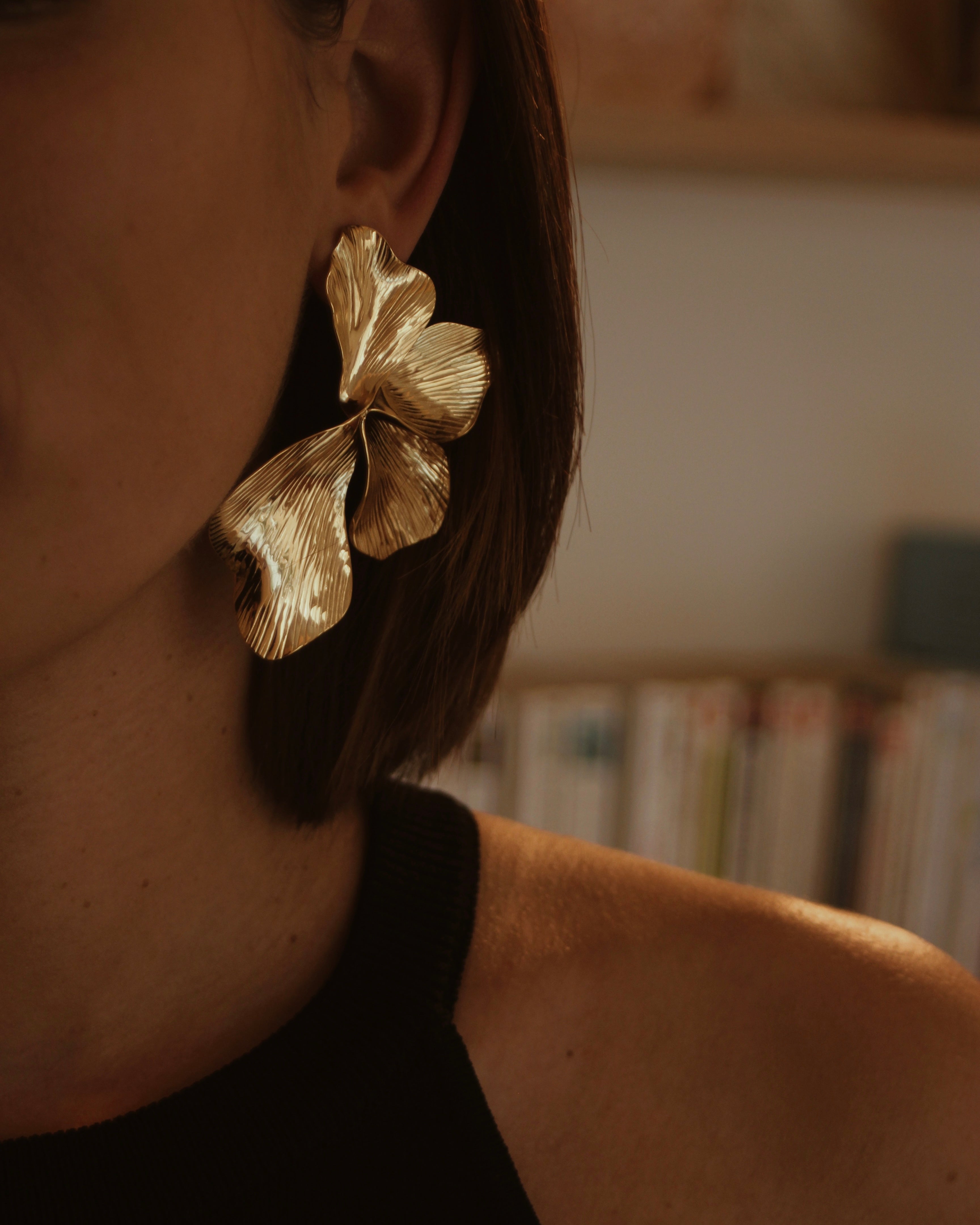 Boucles pétale strié