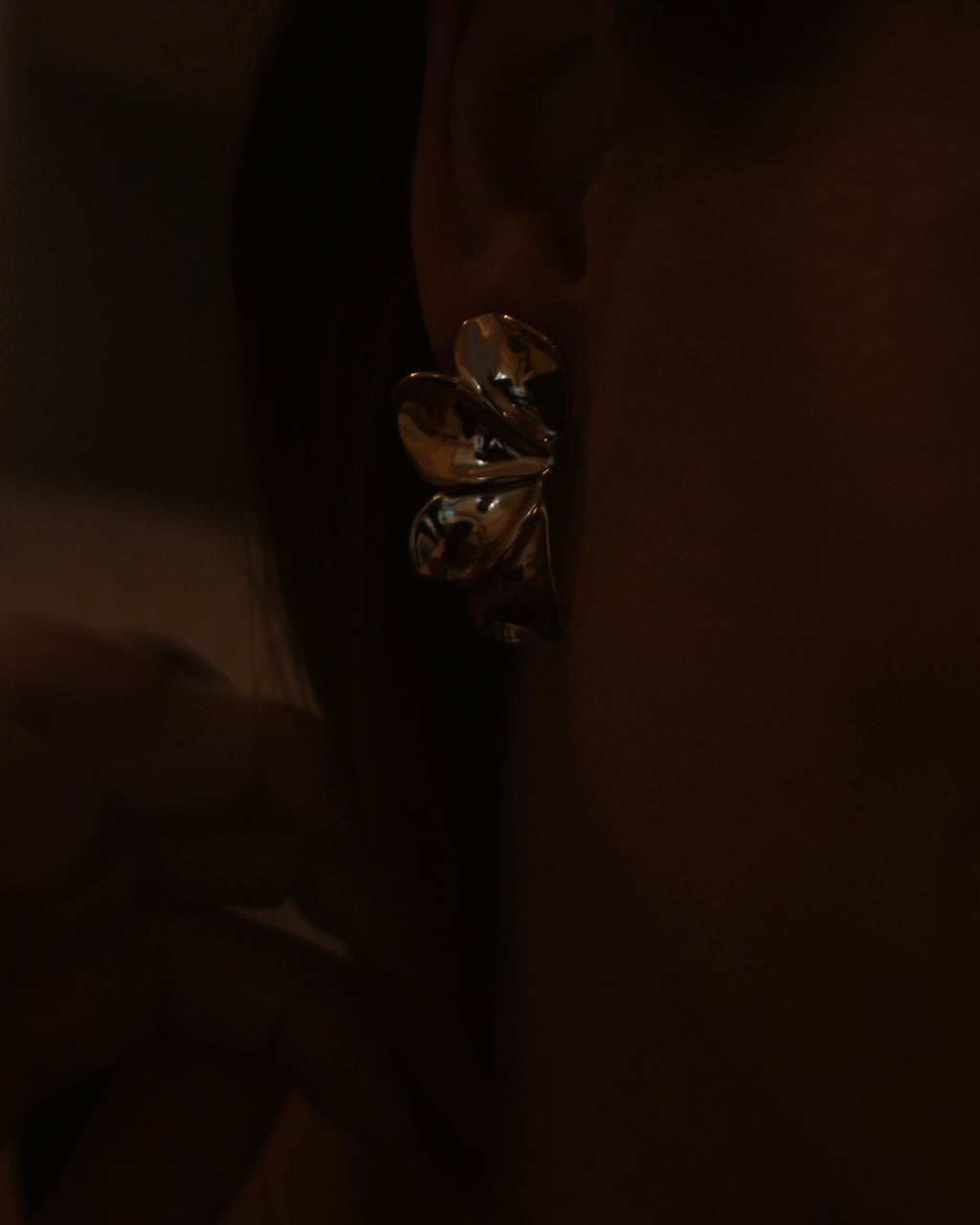 Boucles d’oreilles pétale lisse