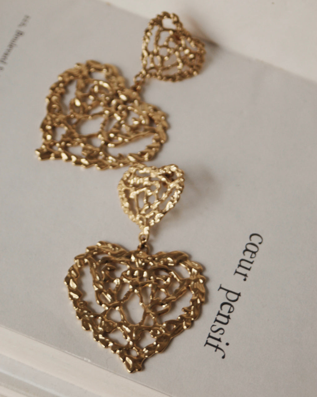 Boucles d'oreilles coeur dentelle