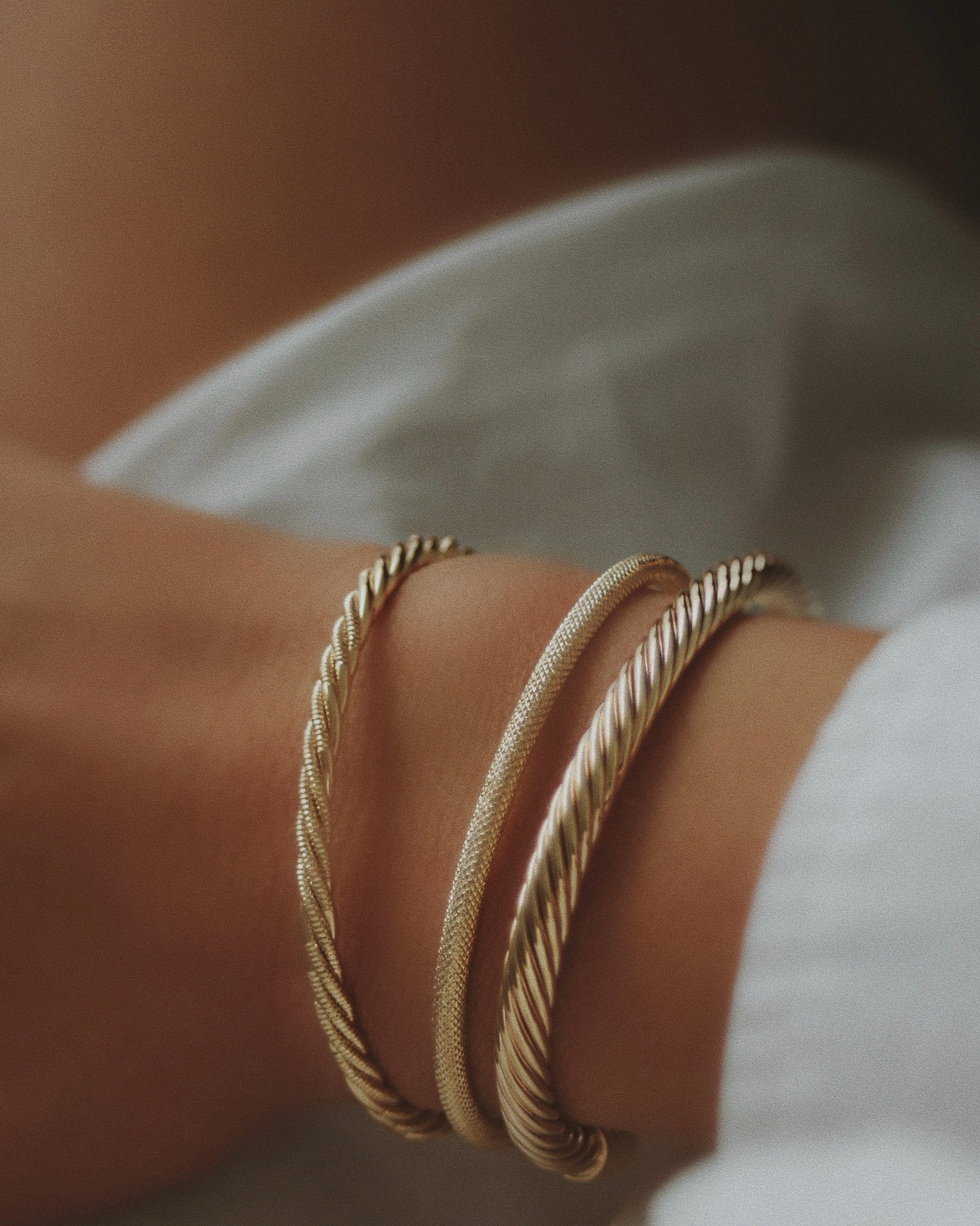Bracelet jonc torsadé 2 fils