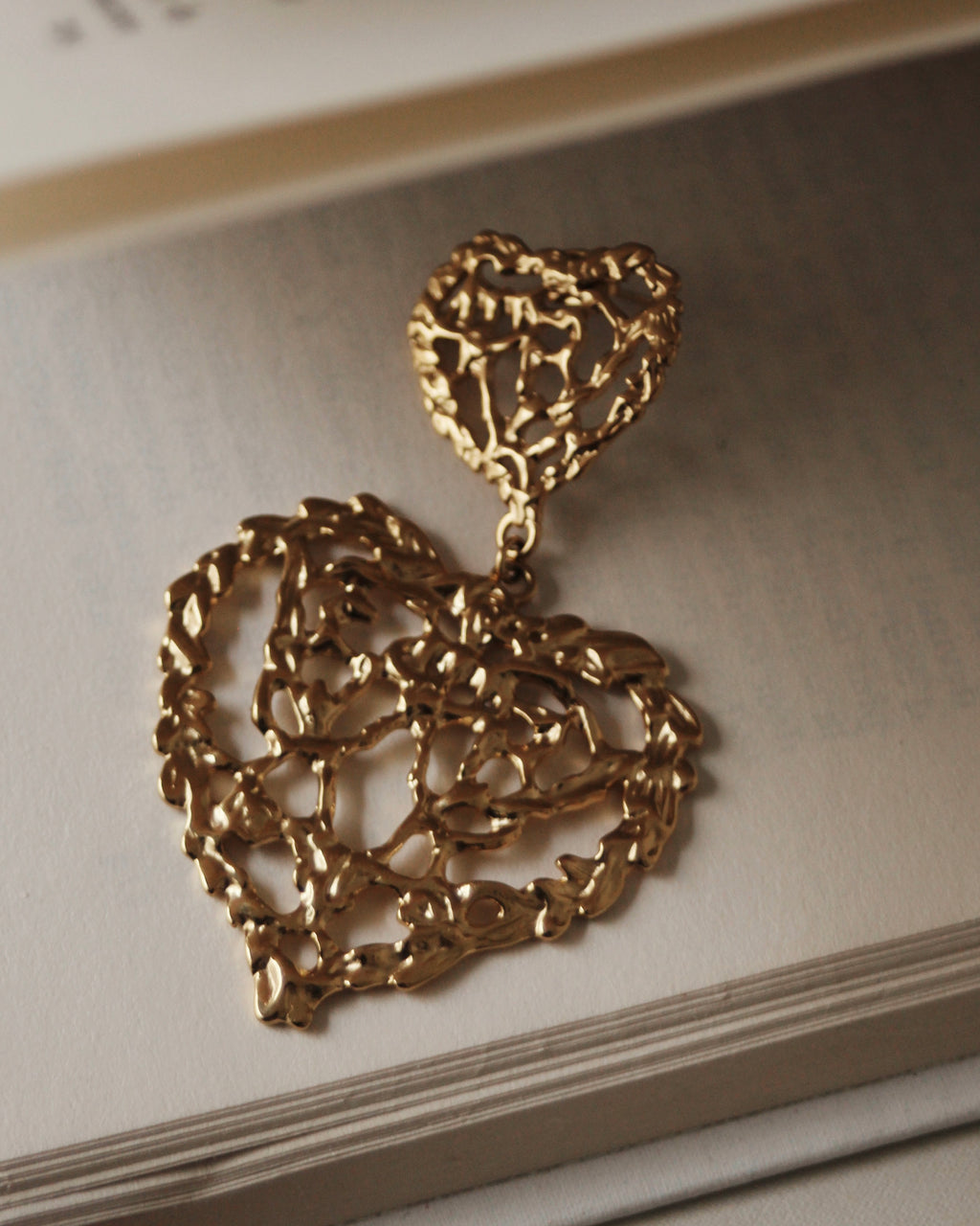 Boucles d'oreilles coeur dentelle