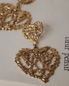 Boucles d'oreilles coeur dentelle