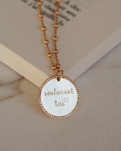 (Copie) Médaille contour perlé 20mm (personnalisable)