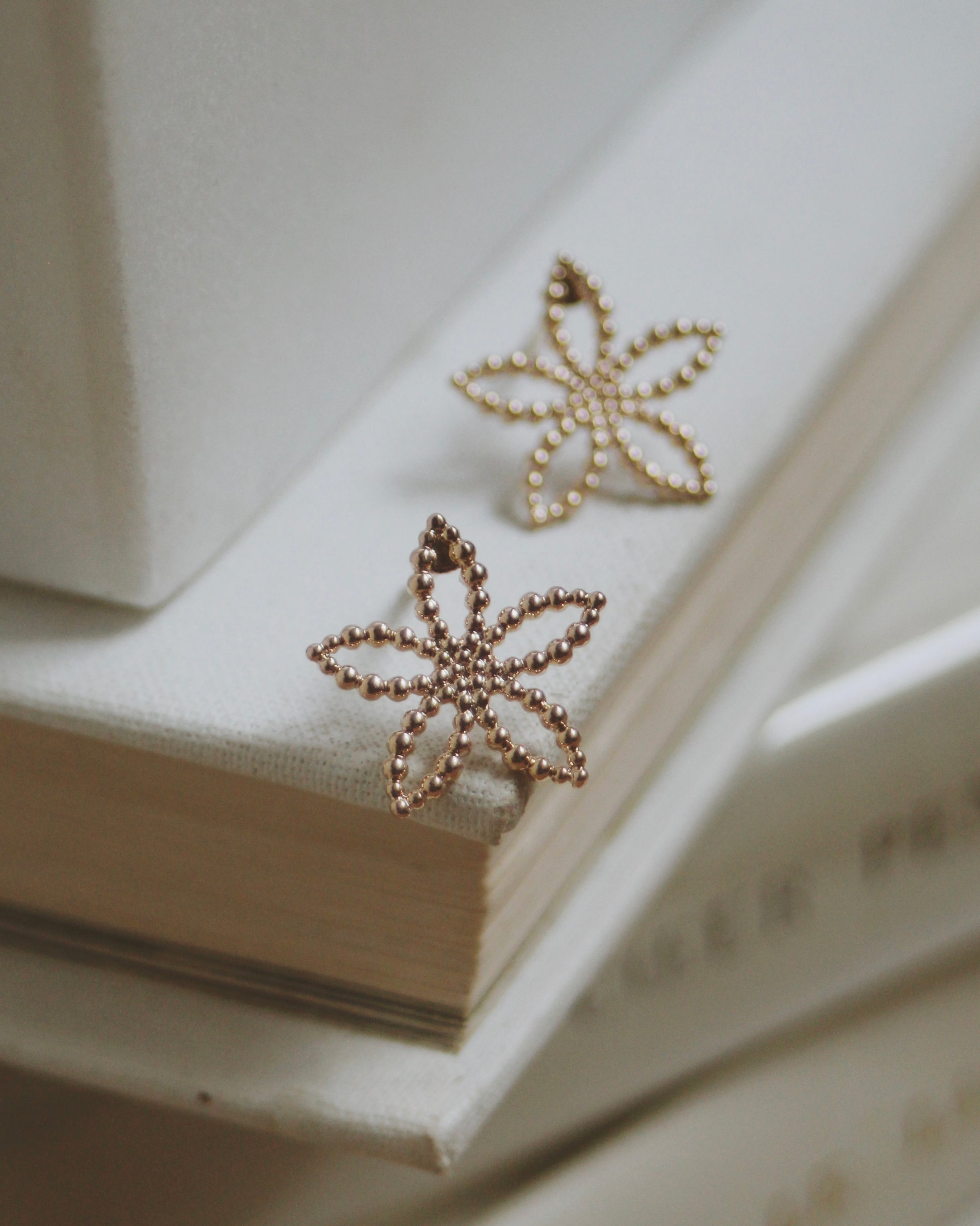 Boucles d'oreilles fleurs perlées